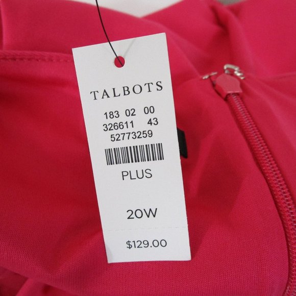 Talbots Plus Size Hot Pink Ponte Sheath Dress 20W - Picture 10 of 11